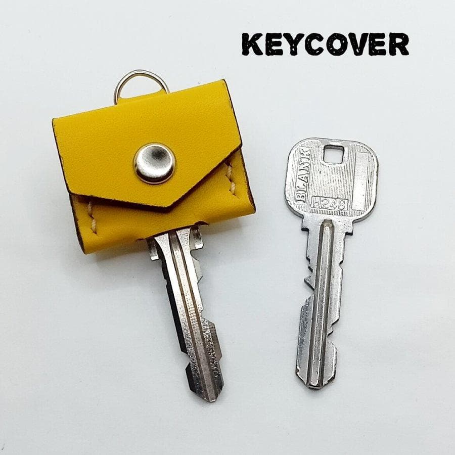 Genuine Leather Key Cover - Yellow - Handmade Leather Craft