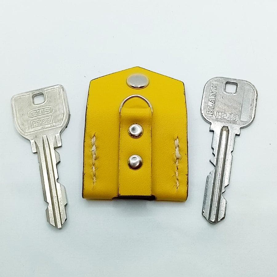 Genuine Leather Key Cover - Yellow - Handmade Leather Craft
