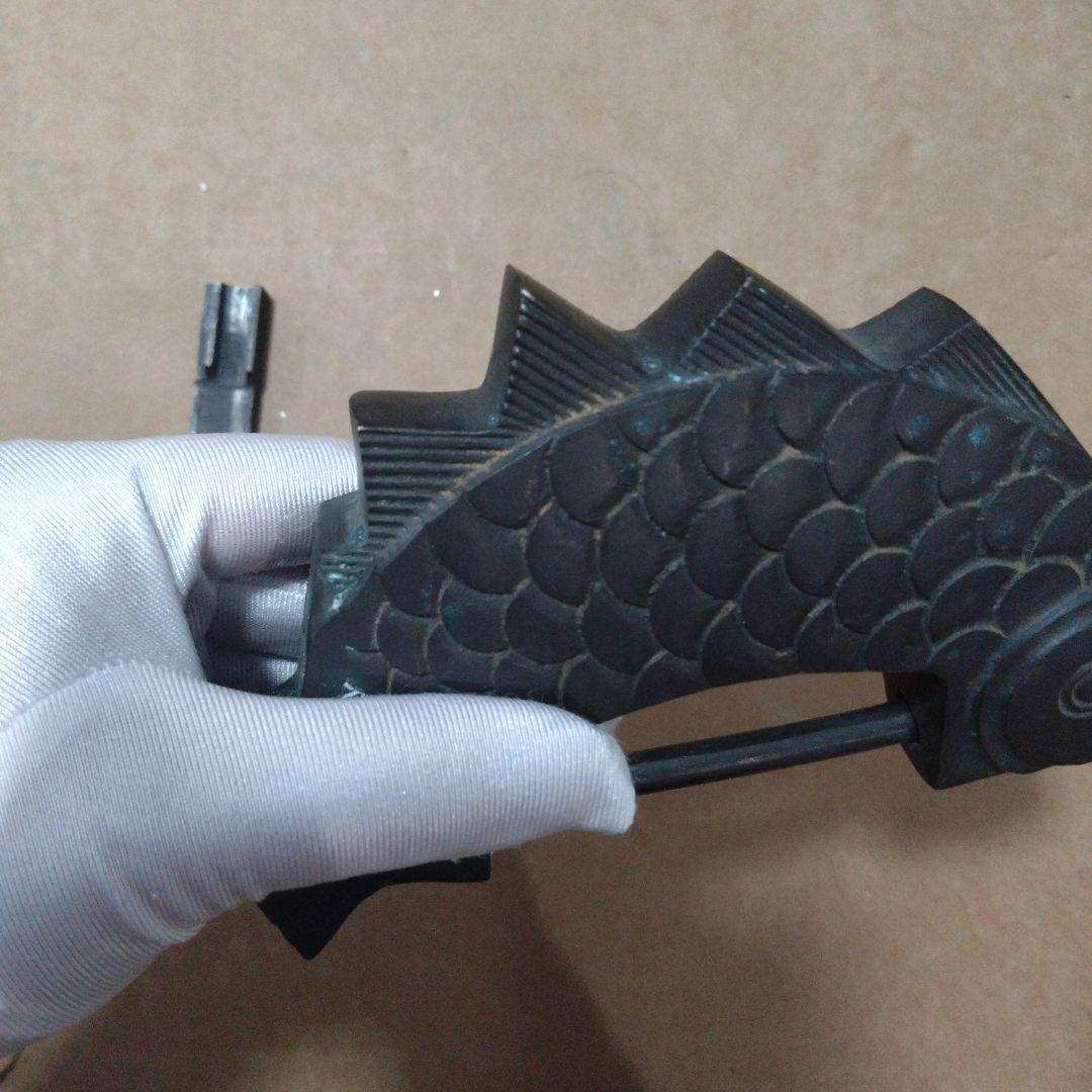 Fish-shaped lock, vintage, copper