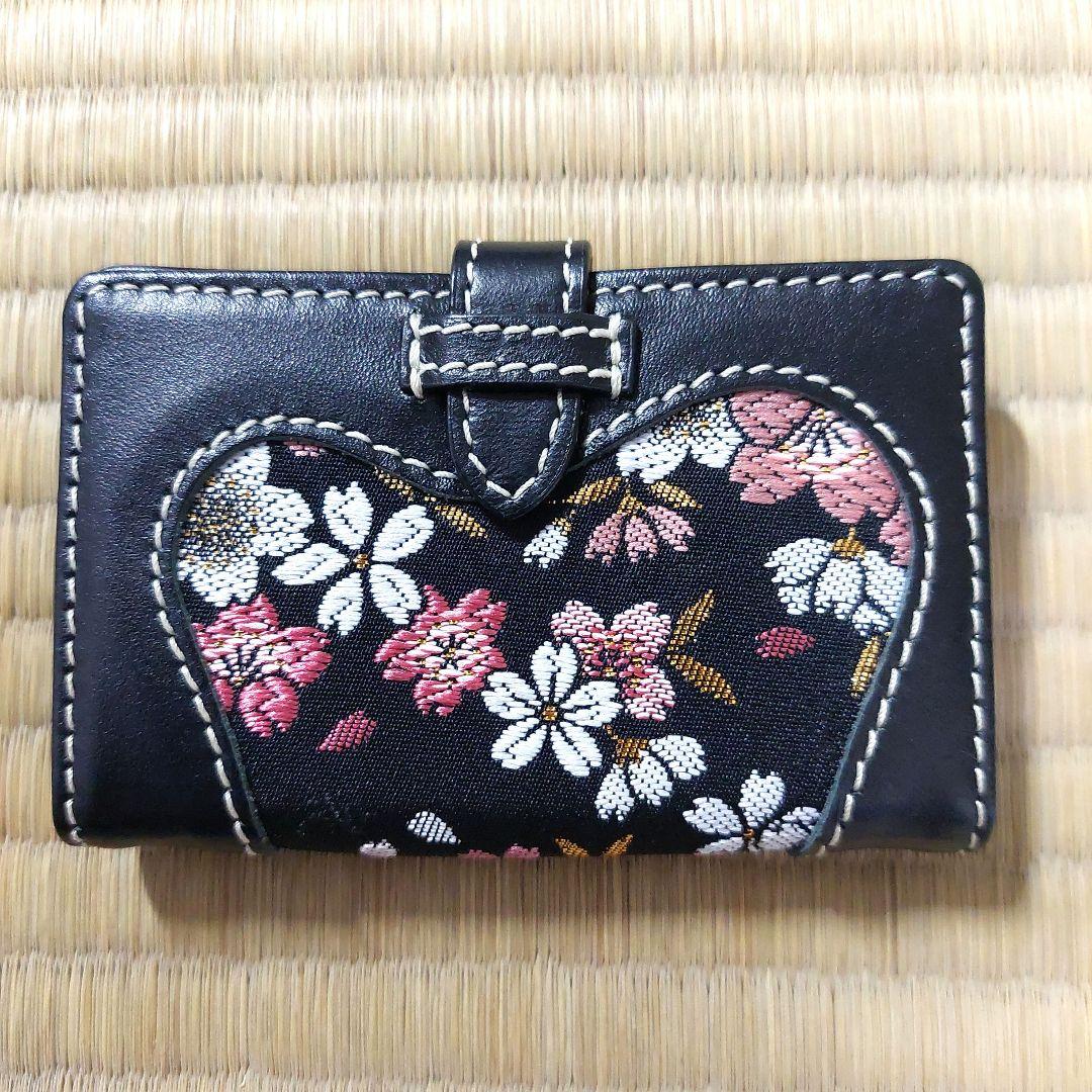 DEGNER KAZAN Business Card Holder Card Case Cherry Blossom Japanese Pattern Genuine Leather