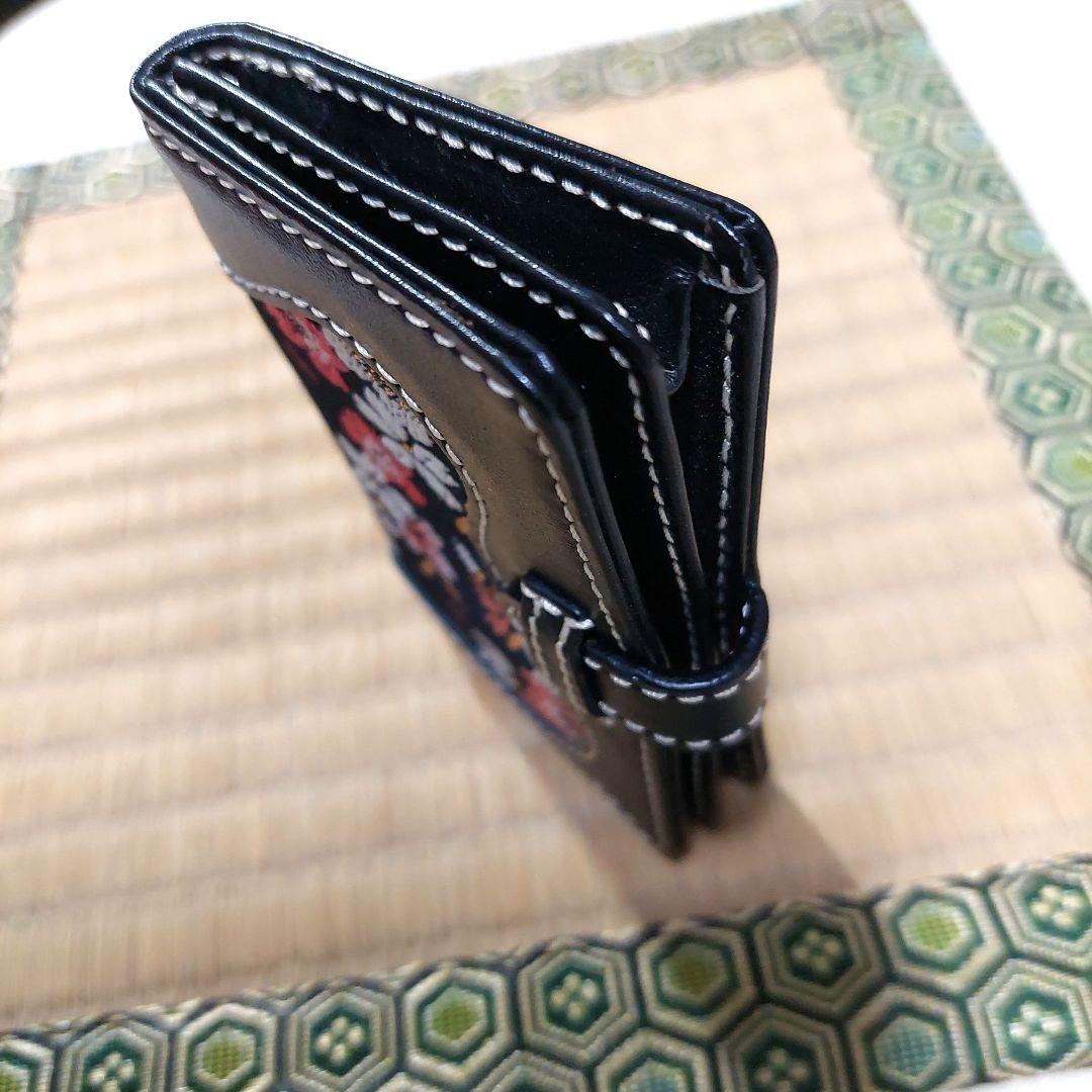 DEGNER KAZAN Business Card Holder Card Case Cherry Blossom Japanese Pattern Genuine Leather