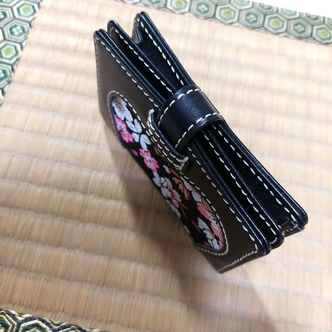 DEGNER KAZAN Business Card Holder Card Case Cherry Blossom Japanese Pattern Genuine Leather